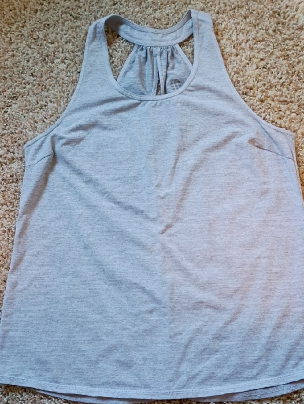 Title Nine Light Gray Racerback Tank with Gathered Keyhole Back